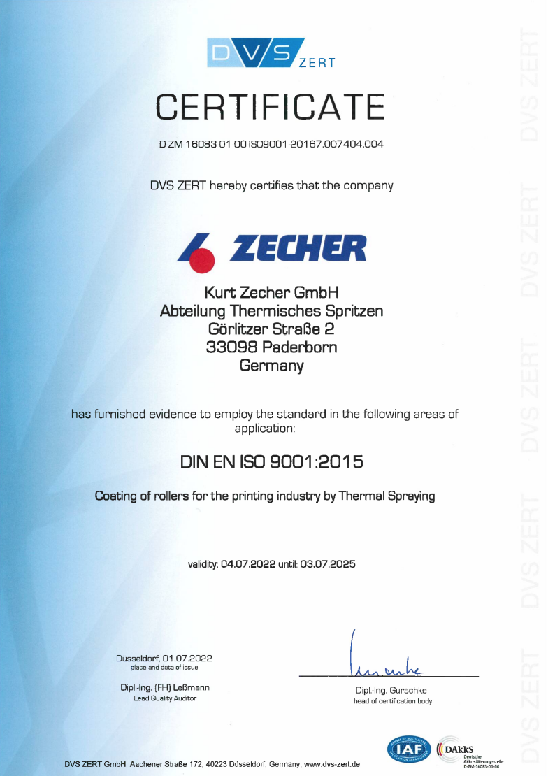 ISO Zertifikat 22-25
